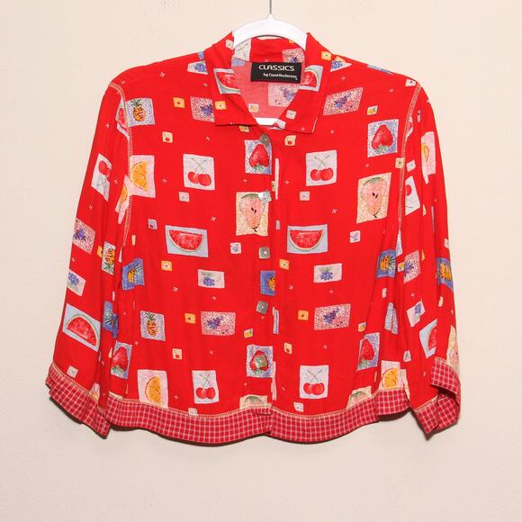 Vintage Fruit Print Jumper Dress and Jacket No size tag Carol Anderson - Picture 6 of 8